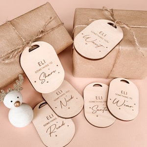 Personalised something to wooden tag / gift tags / Christmas tag / Want Need Read Wear Share / Reusable wooden gift tag / Meaningful gift