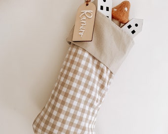 Calcetín de Papá Noel personalizado / Calcetín de Navidad / Etiqueta de Navidad / Etiqueta de Navidad personalizada / Primera Navidad / Calcetín de Papá Noel / Etiqueta de saco
