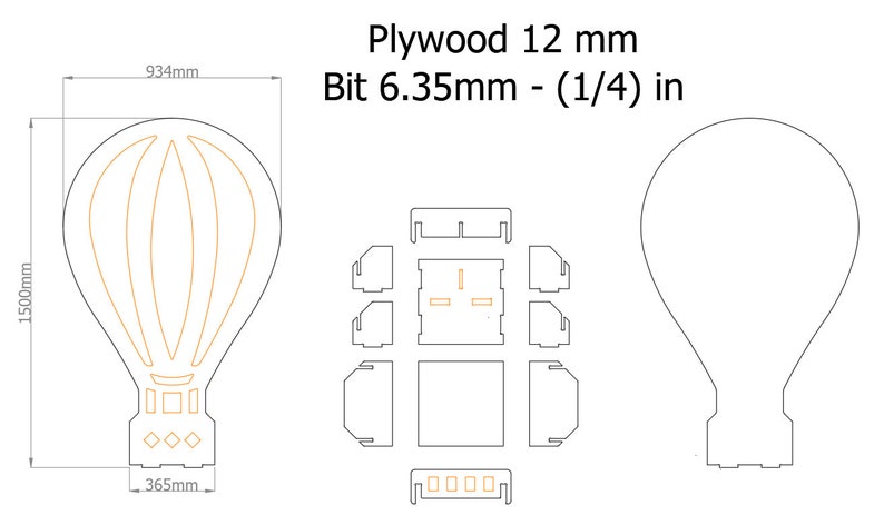 3D Heißluftballon, CNC Ballon Stand, Heißluftballon Hintergrund, DXF-SVG Dateien, Für Veranstaltungen, Benutzerdefinierte Möbel, Cnc Vorlage Bild 8
