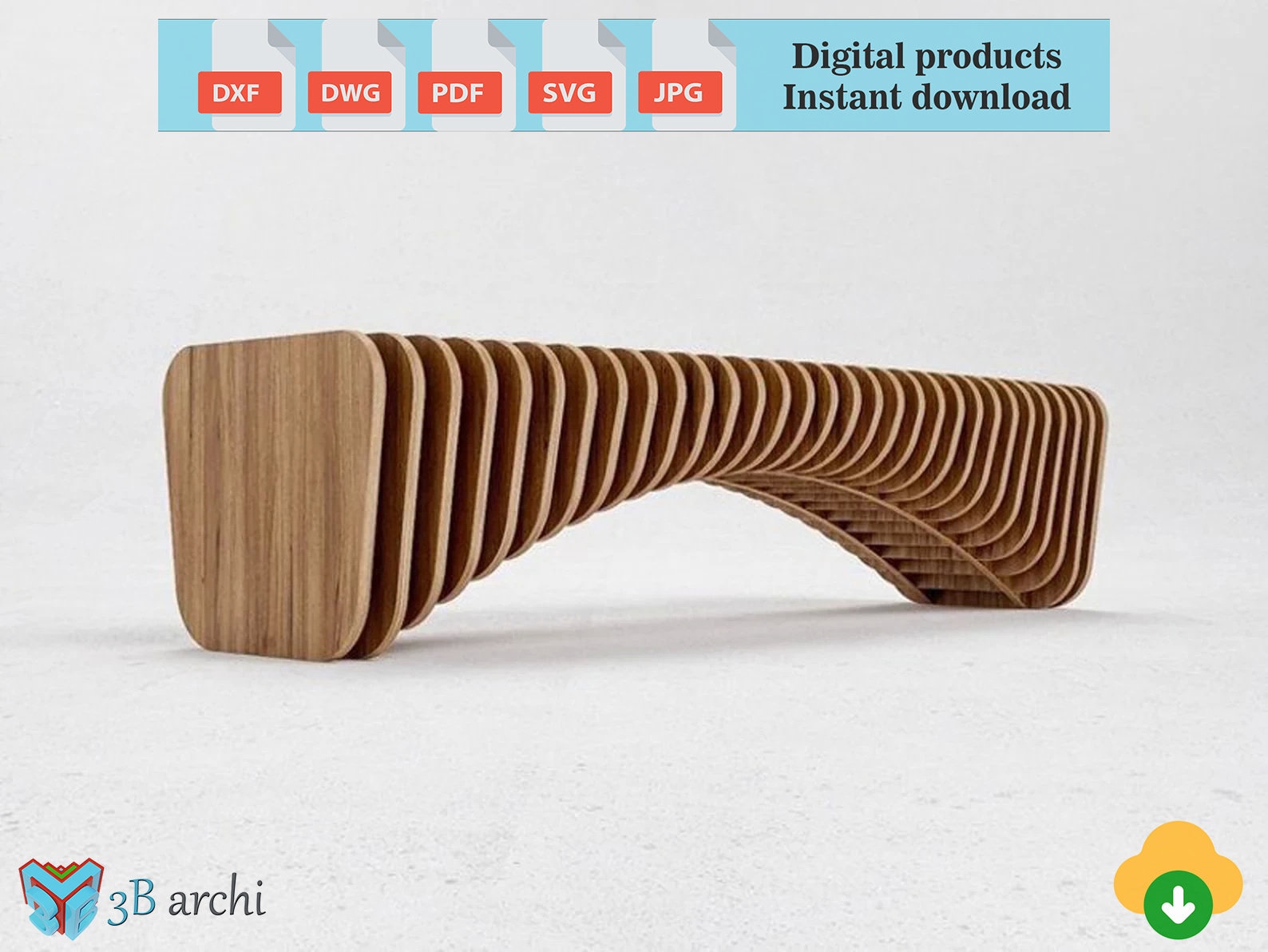 CNC Parametric Bench Plan, Modern Furniture (digital Files) - Etsy