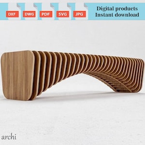 CNC Parametrisk bänkplan, moderna möbler (digitala filer)