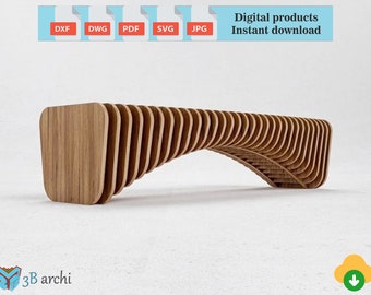 CNC Parametric Bench Plan, Modern Furniture (Digital Files)