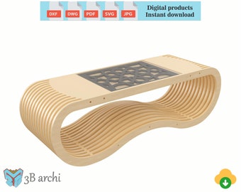 Parametrischer Couchtisch CNC Fräser Projekt: DXF Vektor Dateien (Digitaler Download)