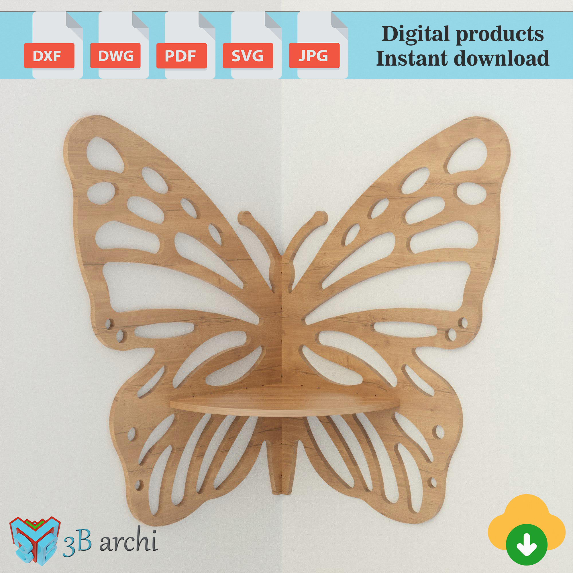 MAGICLULU Butterfly Wood Corner Shelves, Sunflowers Wall Corner Shelves Woo 1pc Butterfly Design Wall Hanging Shelf, Butterfly Shaped Corner