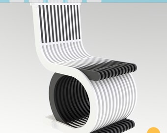 Parametric chair, Wooden dining chair, CNC chair design, Modern furniture, CNC template, dxf furniture files, Vector cutting plan, cnc plan