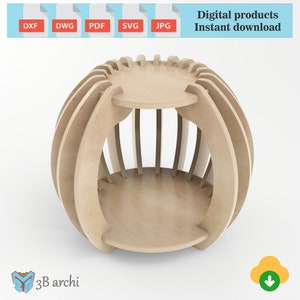 Parametrisch huisdierhuis, kattenhuis, kattenmand, mooi kattenhuis, snijbestanden voor laser- en cnc-router, plattegrond kattenhuis, CNC-sjabloon, vectorbestanden