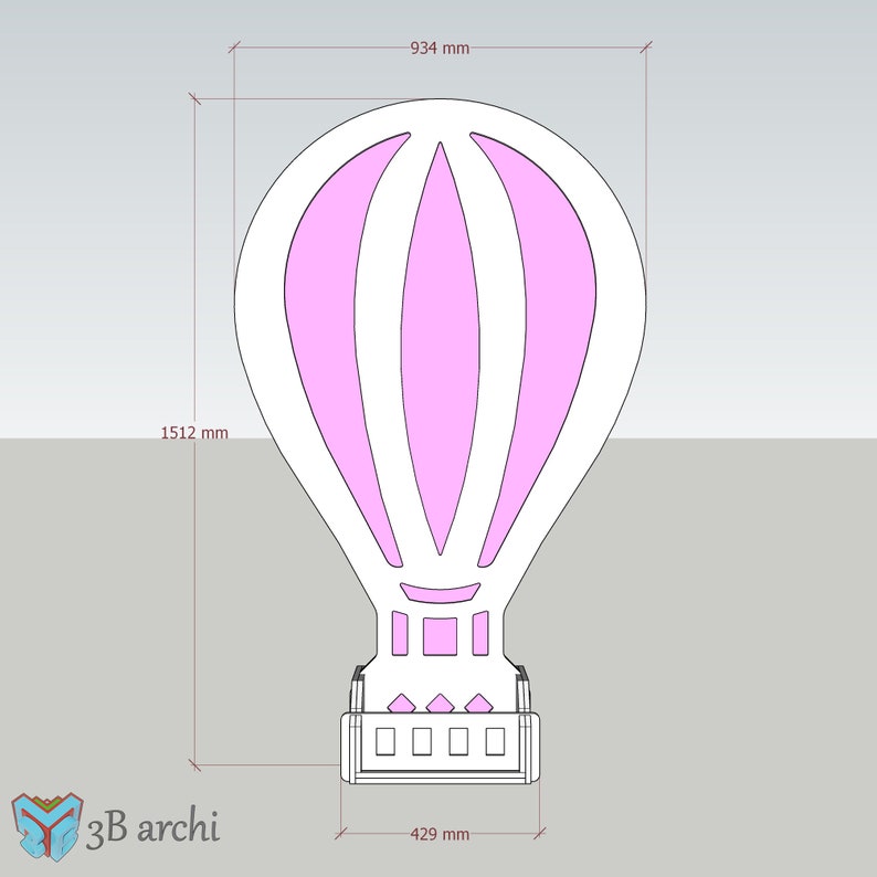 3D Heißluftballon, CNC Ballon Stand, Heißluftballon Hintergrund, DXF-SVG Dateien, Für Veranstaltungen, Benutzerdefinierte Möbel, Cnc Vorlage Bild 4