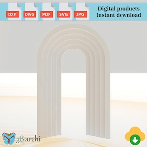 3D Rainbow Arch CNC Files: 5-Layer Hochzeitshintergrund (Digitales Produkt)