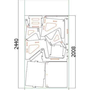 Kids Desk With Storage and Chair, Wood Study Desk for Children, dxf, SVG files, CNC Plans for a plywood kids desk, Set of Table and Chair image 9