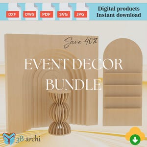 CNC Event Decor Bundle | Arch, Pedestal, Backdrop (DXF SVG Files)