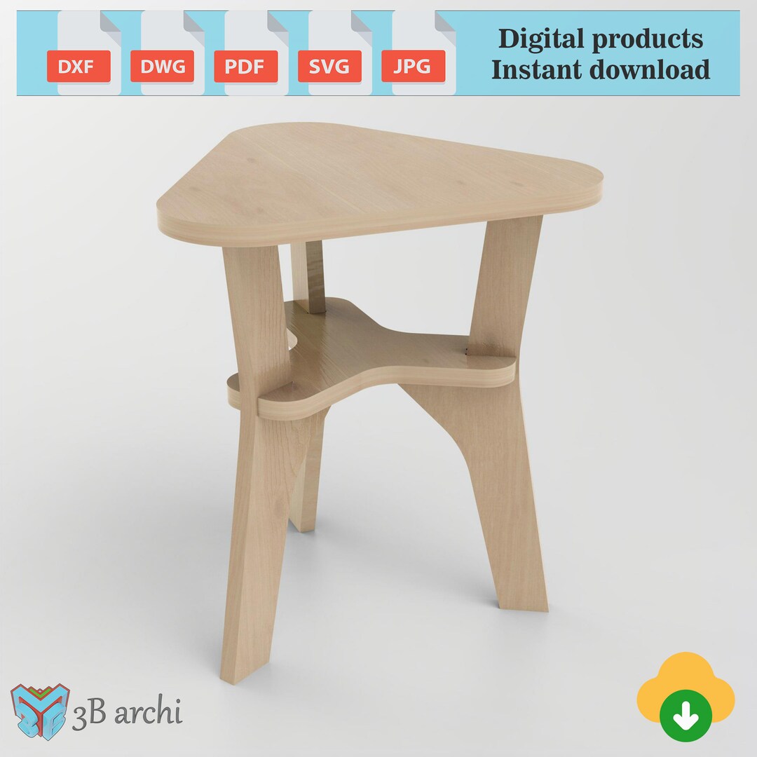 Plywood Plant Stand, Plant Stand Template, Vintage Side Table, Plywood ...