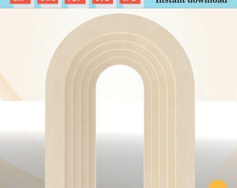 Rainbow Arch Backdrop CNC Plan: Wedding Ripple Arch DXF Template (Digital Product)