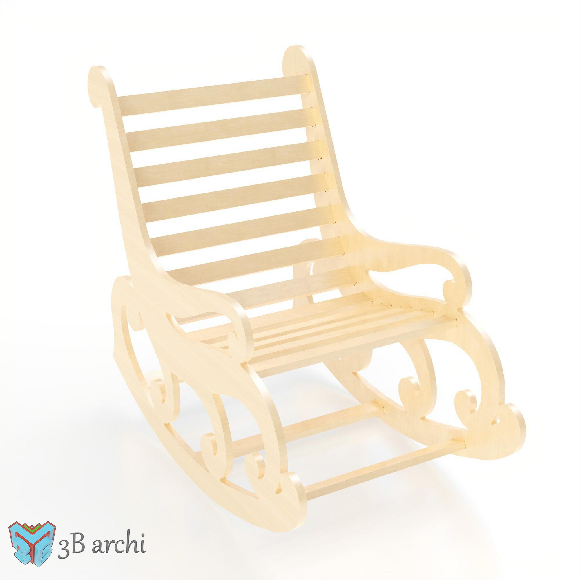 Wooden Rocking Chair, Modern Rocking Chair, Relaxing Chair, Chair Cnc ...