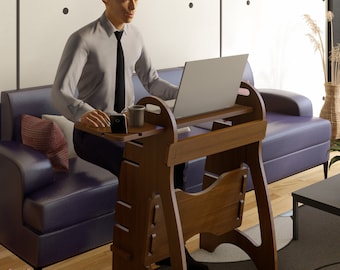 Verstelbaar staand bureau converter CNC-bestand, multiplex tafelblad (dxf, dwg, pdf, svg)