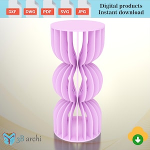 Tavolo da cocktail parametrico, design del porta torta, tavolo da pub con altezza da bar, piano del tavolo da cocktail, tavolo rotondo CNC, piani Dxf, file vettoriali, taglio CNC