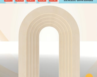 Arco de arcoíris 3D, arco ondulado para bodas, planos de fondo de arco, arco de fondo CNC, plantilla Dxf, plan de bricolaje, producto digital, archivo CNC