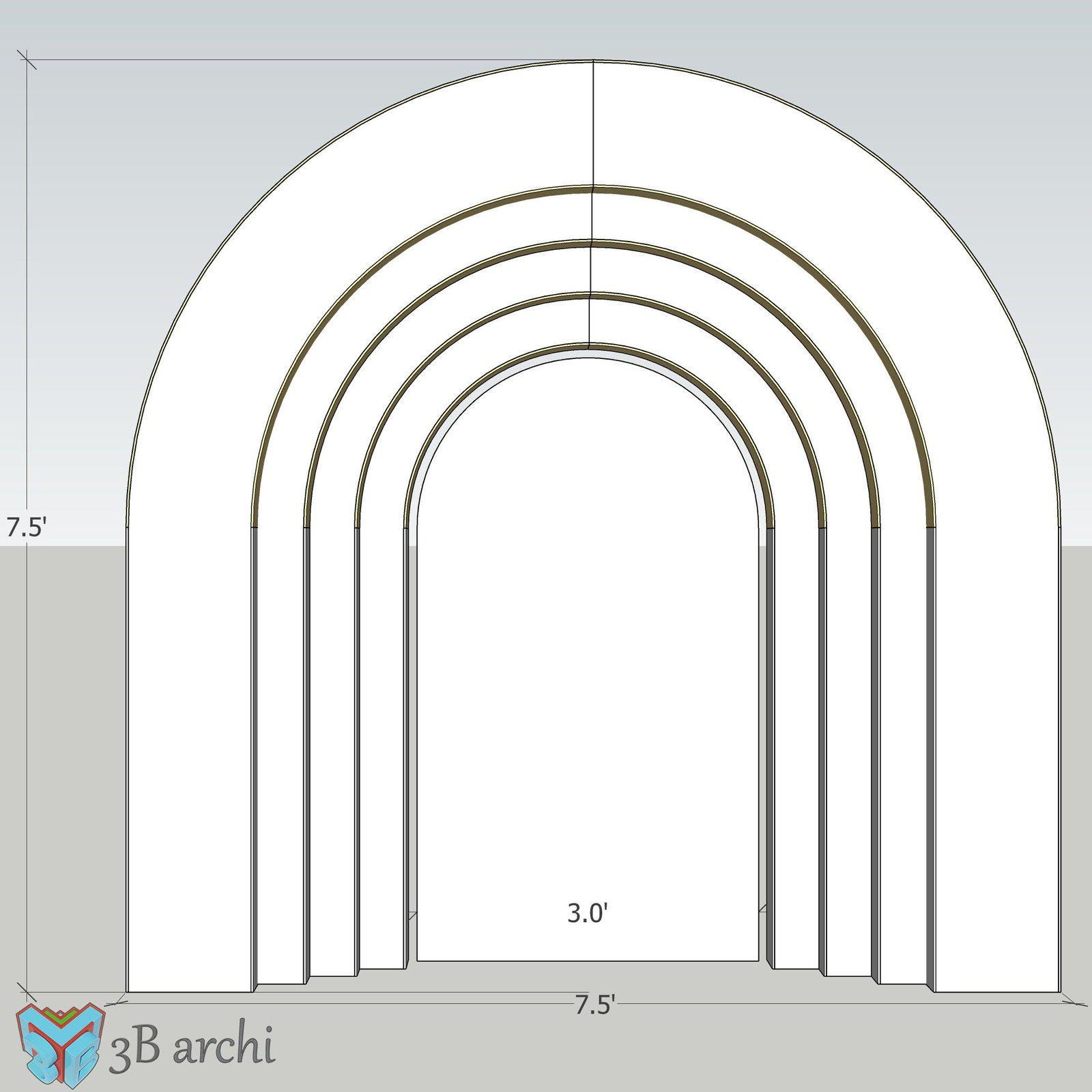 Arch Template.pdf 3D Arch Backdrop CNC Template: Ripple Design (digital File) - Etsy