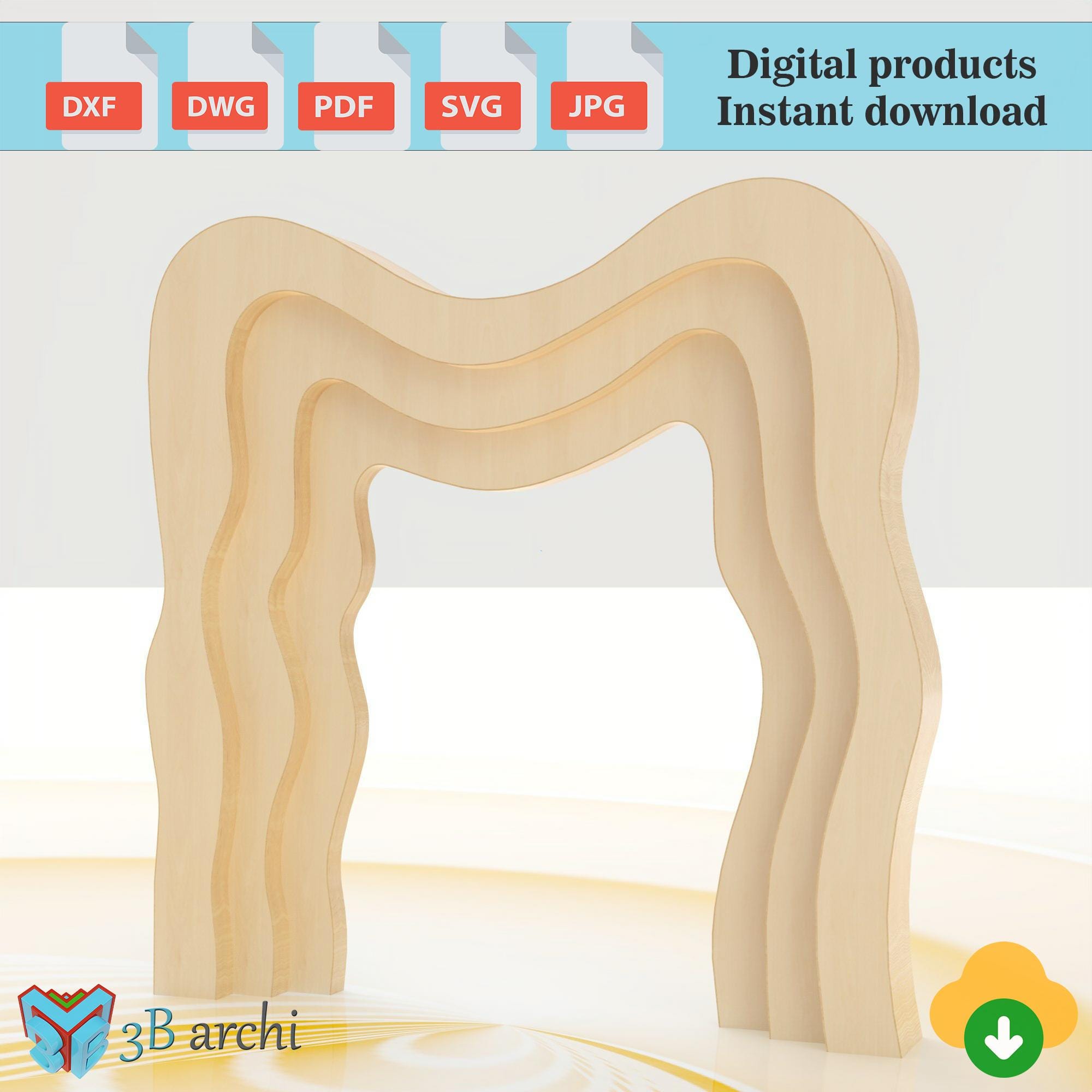 Wavy Arch Prop Template: 3D Backdrop, CNC Ready (digital File) - Etsy