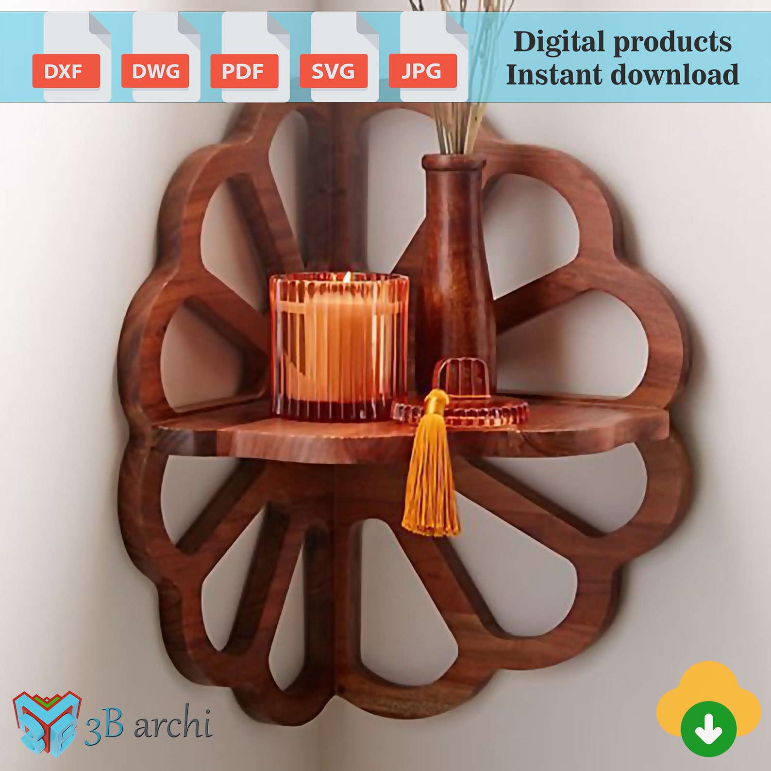 Corner Wall Shelf Plywood Wall Shelf Corner Wall Shelf Plan Etsy