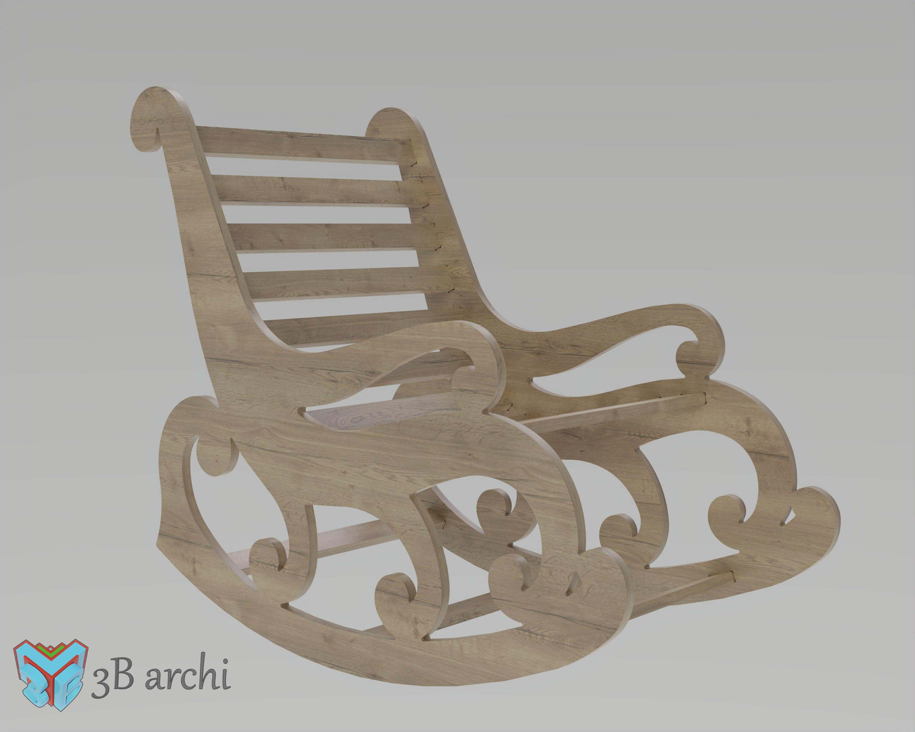 Wooden Rocking Chair, Modern Rocking Chair, Relaxing Chair, Chair Cnc ...