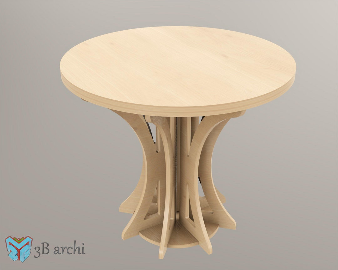 Round Dining Table, Plywood Dining Table Plan, Modern Furniture