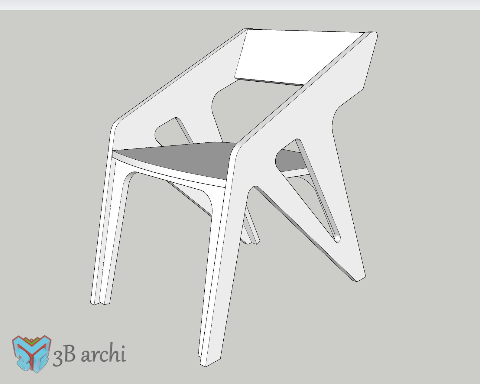 Silla Cnc Router Patrón CNC de silla moderna: Muebles minimalistas, plantilla DXF ...
