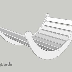 Floor rocking chair, Modern Wooden Rocking Chair, Rocking chair plan, Digital file for cutting DWG, DXF, Custom Furniture, Vector files image 3
