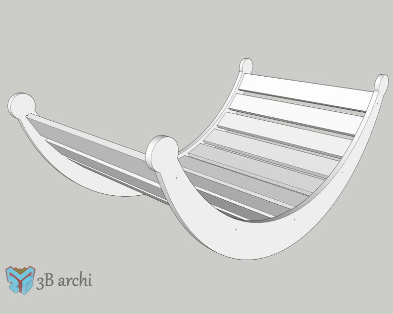 Floor rocking chair, Modern Wooden Rocking Chair, Rocking chair plan, Digital file for cutting DWG, DXF, Custom Furniture, Vector files image 3