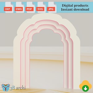 Wavy Arch Prop Template: 3D Backdrop CNC Files (Digital File)