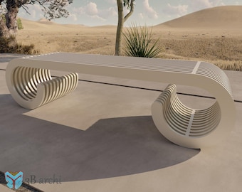 Modern parametric bench, Parametric bench plan, parametric bench design, CNC interior furniture, Vector dxf, CNC milling, Modern furniture