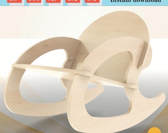 CNC Rocking Chair Plan: Floor Rocker, Vector DXF Template (Digital Files)