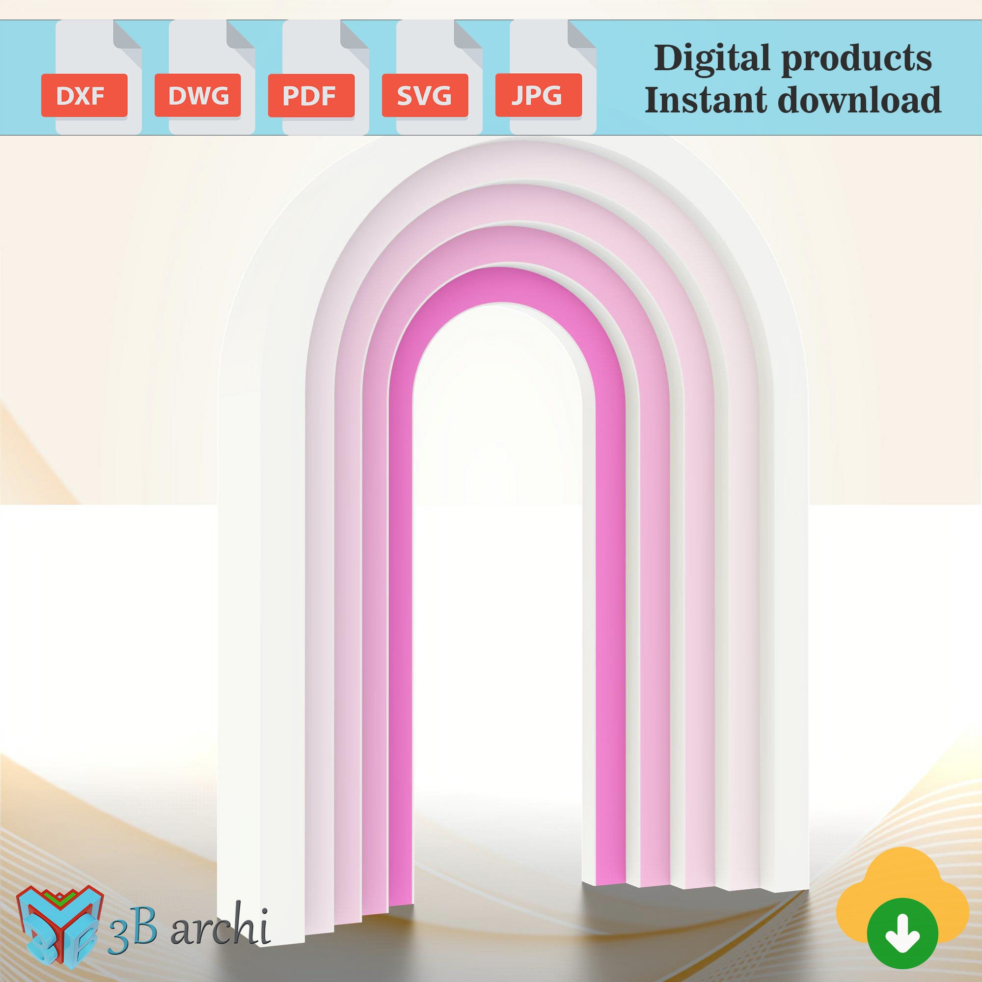 3D Ripple Arch Backdrop CNC Files: Wedding Arch Set (digital