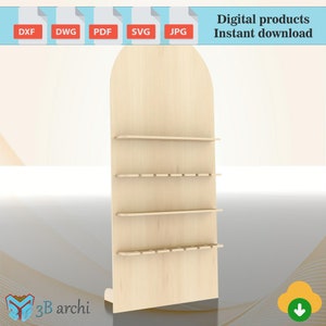 Parete decorativa personalizzabile per eventi, matrimoni, feste, ripiani intercambiabili, Piano CNC per parete decorativa, Modello Dxf, Taglio CNC