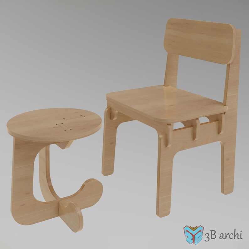 Table and Chair Set, Wooden Kids Table, Children Plywood Desk, Modern ...