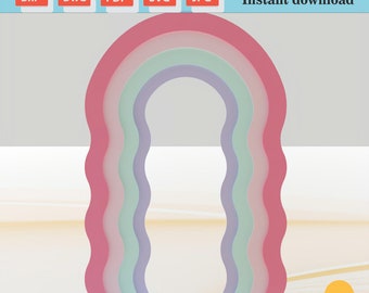 CNC Wavy Backdrop Arch Template: DXF-SVG Files (Digital Download)