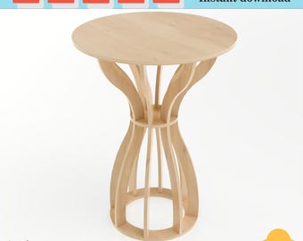 Parametric Cocktail Table CNC Plan: Plywood Round Table (Digital Download)