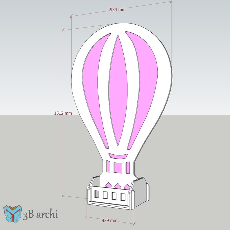 3D Heißluftballon, CNC Ballon Stand, Heißluftballon Hintergrund, DXF-SVG Dateien, Für Veranstaltungen, Benutzerdefinierte Möbel, Cnc Vorlage Bild 3
