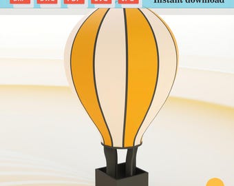 Plantilla de globo aerostático 3D: planos de carpintería, decoración para eventos (archivo digital)