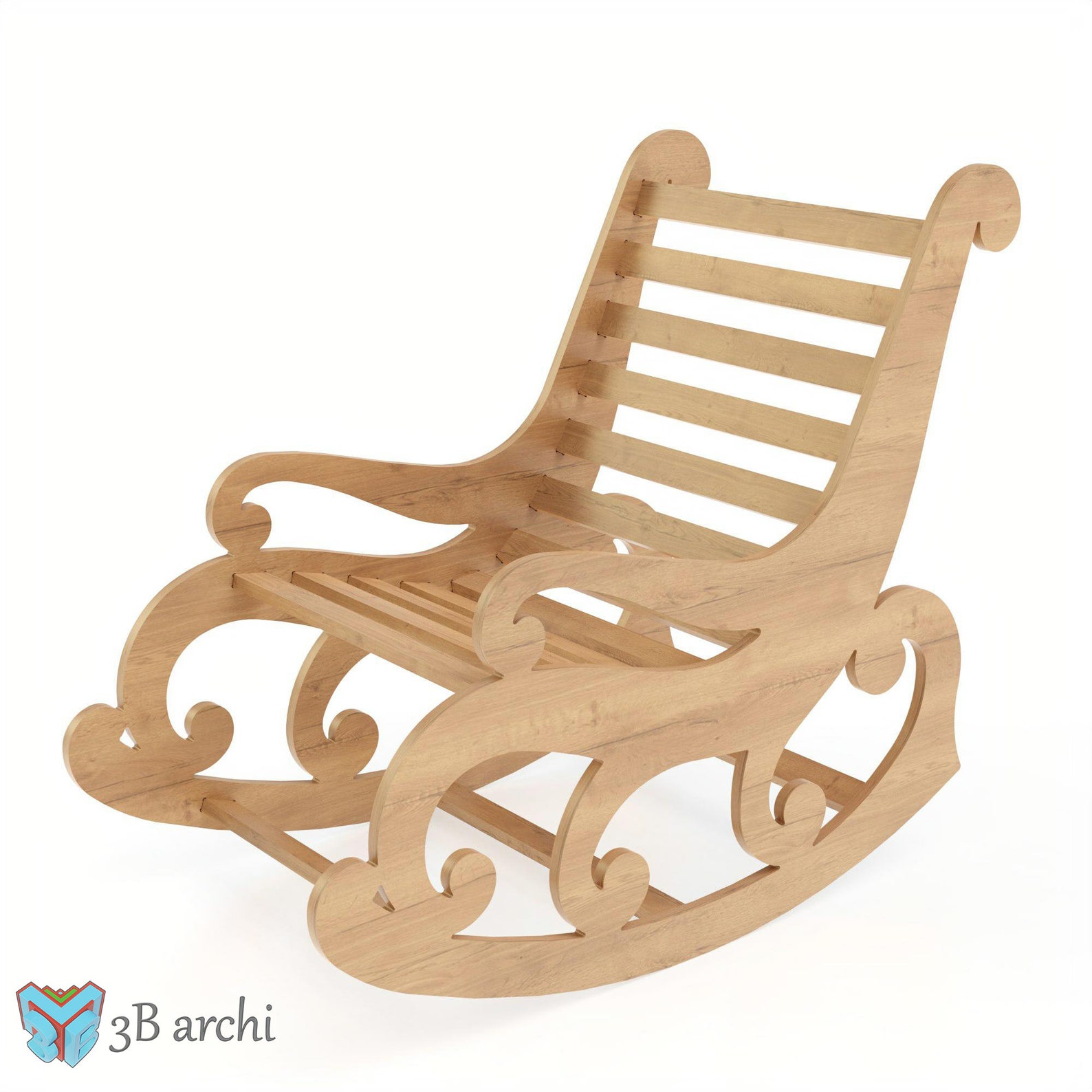 Wooden Rocking Chair, Modern Rocking Chair, Relaxing Chair, Chair Cnc ...