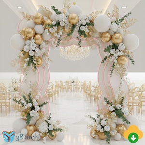 3D Arch Bubble Backdrop CNC Template: DXF Files (Digital Download)