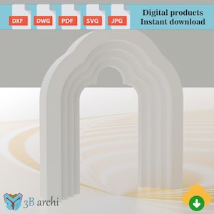 4 warstwy Sindibad Backdrop, 3D Arch Background na imprezy, Plany Arch Backdrop, Szablon Dxf, Meble na zamówienie, Pliki CNC, Wzory CNC Router