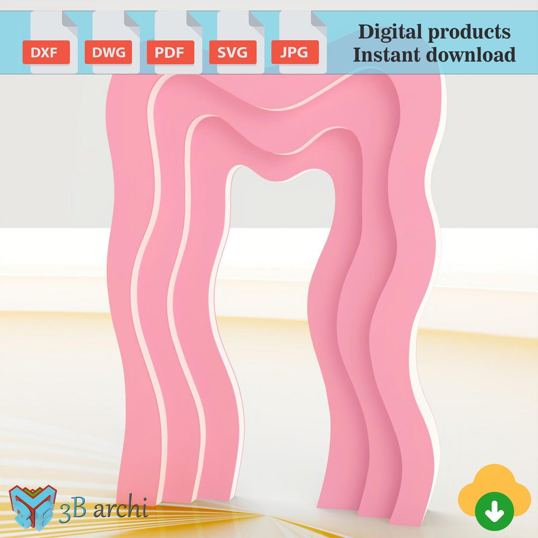 3layer Wavy Arch Prop Template, 3D Wavy Backdrop, Wavy Wall Prop ...