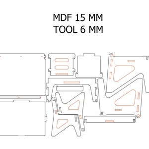 Kids Desk With Storage and Chair, Wood Study Desk for Children, dxf, SVG files, CNC Plans for a plywood kids desk, Set of Table and Chair image 7