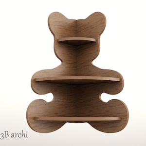 Bear shaped corner Shelf, Corner bookcase for kids, Corner shelf plan, Corner bookshelf, Vector files, CNC route file, CNC furniture files