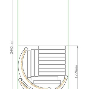 Floor rocking chair, Modern Wooden Rocking Chair, Rocking chair plan, Digital file for cutting DWG, DXF, Custom Furniture, Vector files image 6