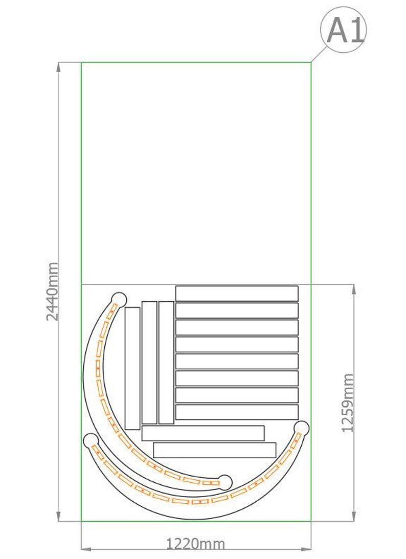 Floor rocking chair, Modern Wooden Rocking Chair, Rocking chair plan, Digital file for cutting DWG, DXF, Custom Furniture, Vector files image 6