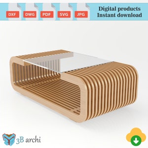 Parametric Dining Table, Plywood table plans, Parametric Coffee Table, Interior design, dxf furniture files, CNC template, Vector files
