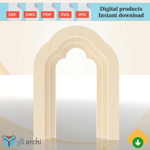 Tło Sindibad, tło łukowe 3D na imprezy, plany tła łukowego, szablon Dxf, plany DIY, meble na zamówienie, pobieranie cyfrowe, pliki CNC