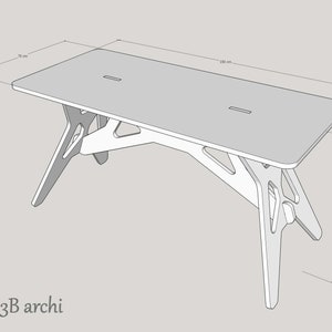 Pode incluir: Mesa branca com um design geom&eacute;trico. A mesa tem 178 cm de comprimento, 381 cm de largura e 191 cm de altura.