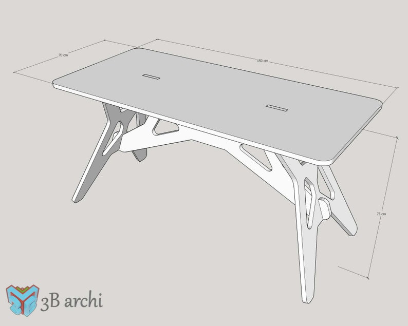 Pode incluir: Mesa branca com um design geom&eacute;trico. A mesa tem 178 cm de comprimento, 381 cm de largura e 191 cm de altura.